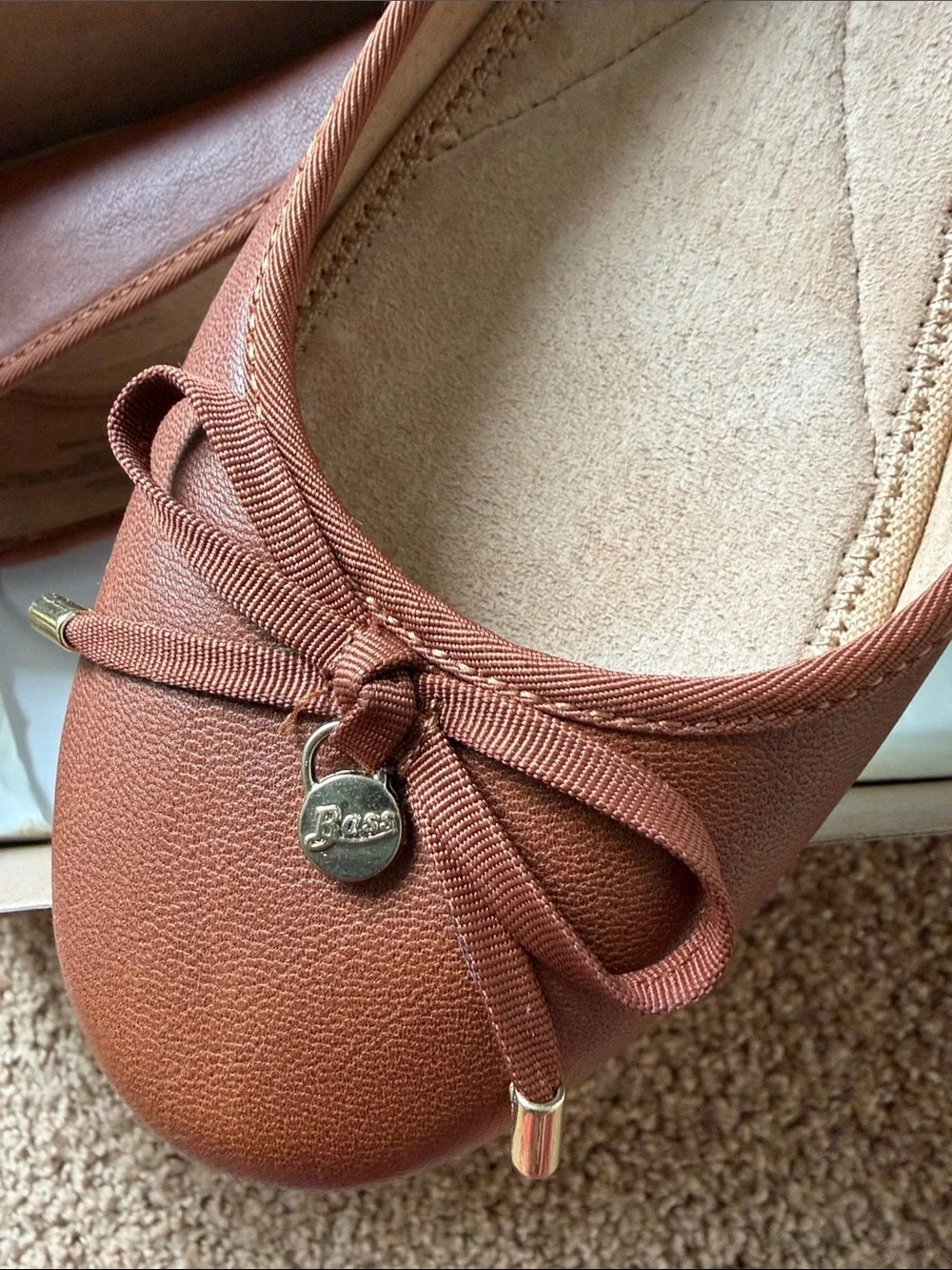 Bass Tan/BrownBow Ballet Flats - Picture 6 of 6